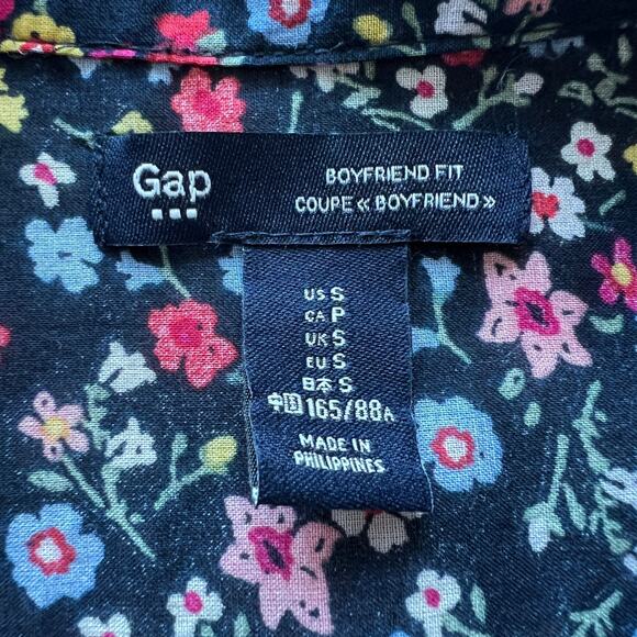Gap Factory Utility Boyfriend Fit Shirt Womens Small Floral Button Up Colorful - Picture 2 of 12
